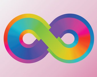 Autism Infinity Sticker, Rainbow Infinity Sticker, Inclusion Sticker, Neurodivergent Sticker, Neurodiversity Pride Sticker, Autistic Sticker