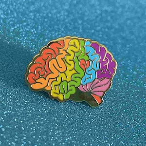 Rainbow Brain Pin, Neurodiversity Pride Hard Enamel Pin, Autistic Pin, ADHD Pin, AuDHD pin