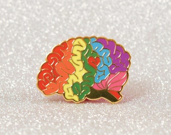 Rainbow Brain Pin - Neurodiversity Pride Hard Enamel Pin