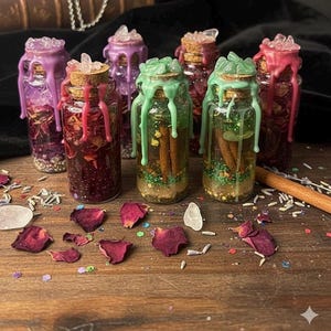 Spell Jars: liefde, geld, bescherming, genezing, geluk, succes, geluk