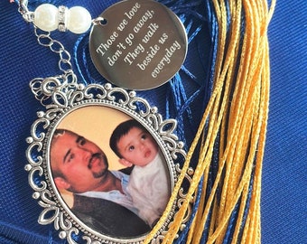 Personalized Bouquet, Personalized Tassel Charm, Graduation Gift, Wedding Gift, Bridal Gift, Personalized Tassel Charm, Memorial Gift