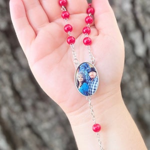 Personalized Car Rosary, Custom Car Rosary, Photo Rosary, Small Rosary, Rosary With Photo, Memorial Gift, Personalized Keepsake, Custom Gift