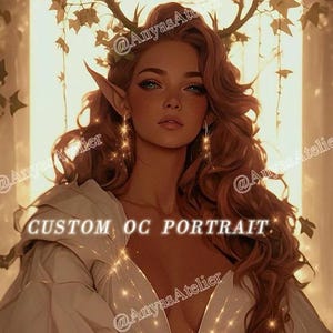 Custom Fantasy OC Portrait | Semirealistic Character Art | Personalized Profile Picture Illustration