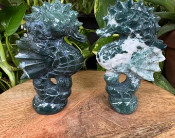 Moss Agate Seahorse