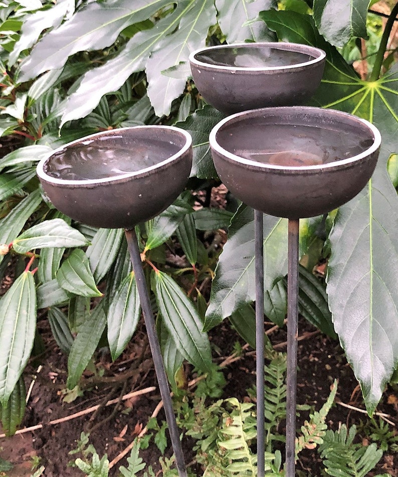 Rain Catchers Large X3 Rusty Metal Garden Present Etsy UK