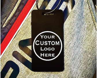 Custom Logo Golf Bag Tag - Custom Engraved Metal Tag - Business Team  Logo -  Luggage Tag - Personalized - Monogram - Golf Gift Idea - 4"x2"