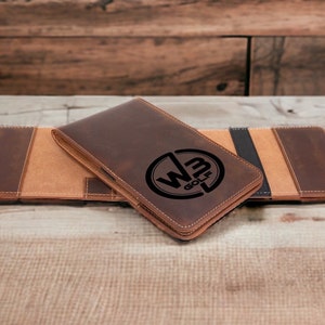 Custom Logo Genuine Leather Golf Yardage Book & Scorecard Holder, Golf Scorecard Holder, Golf Accessories, Golf Gifts