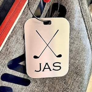 Golf Bag Tag - Custom Engraved Metal - Luggage Tag - Personalized - Golf Gift Idea - 3.5&quot;x2.5&quot;x.125&quot; - PGA TOUR