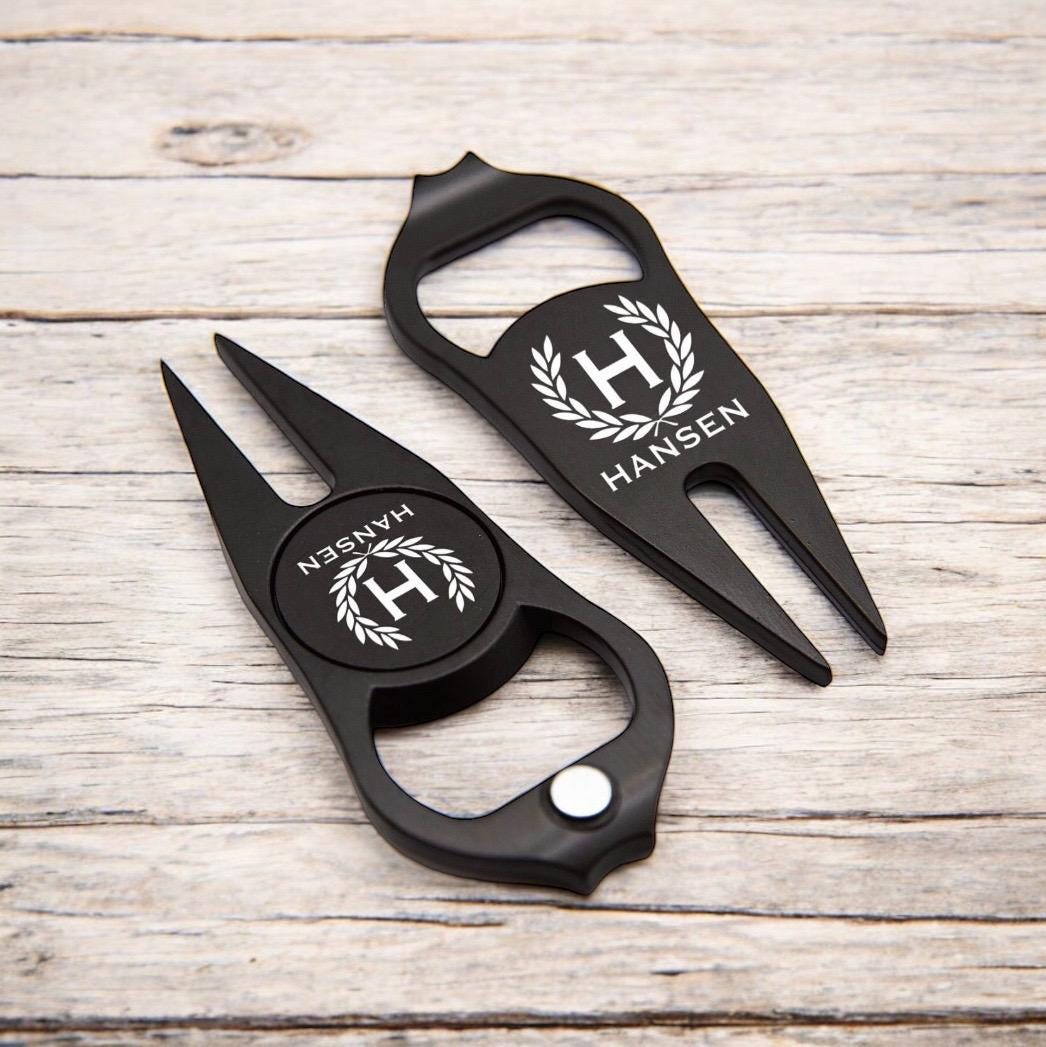 Personalized Multi Golf Divot Tool & Ball Marker Set - Bottle Opener - Pitch Mark Repair - Custom - Gift For Golfers