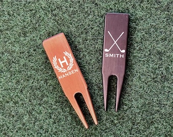 Golf Divot Tool - Pitch Mark Repair - Personalized Custom Metal Divot Tool - Gift For Golfers - Laser Engraved - Ball Marker - Fathers Day