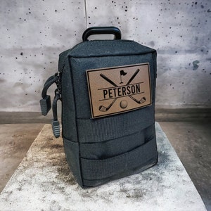 Tactical Style Personalized Golf Valuables Pouch - Golf Tee Bag - Golf Ball Bag - Mens Golf Gifts - Groomsmen Gifts - Golf Bag Accessories