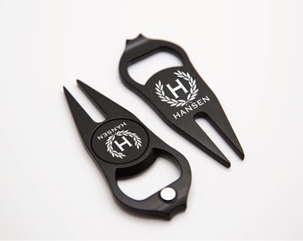 Personalized Multi Golf Divot Tool & Ball Marker Set - Bottle Opener - Pitch Mark Repair - Custom - Gift For Golfers