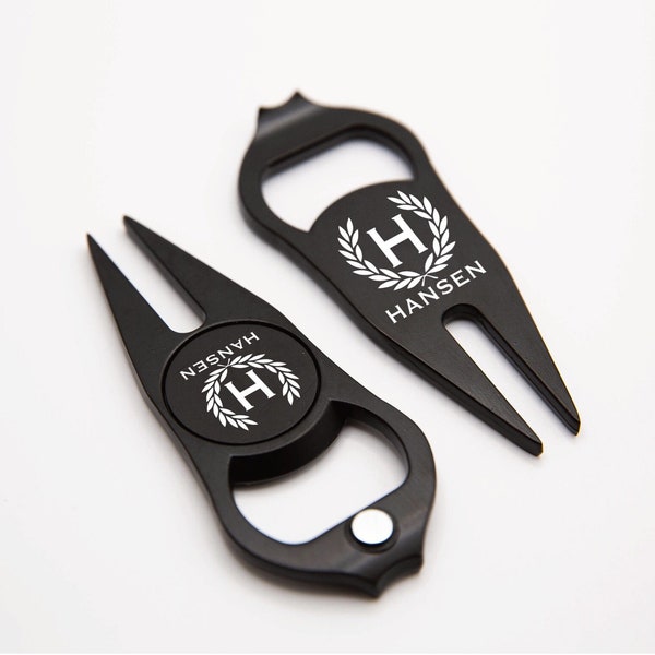 Personalized Multi Golf Divot Tool & Ball Marker Set - Bottle Opener - Pitch Mark Repair - Custom - Gift For Golfers