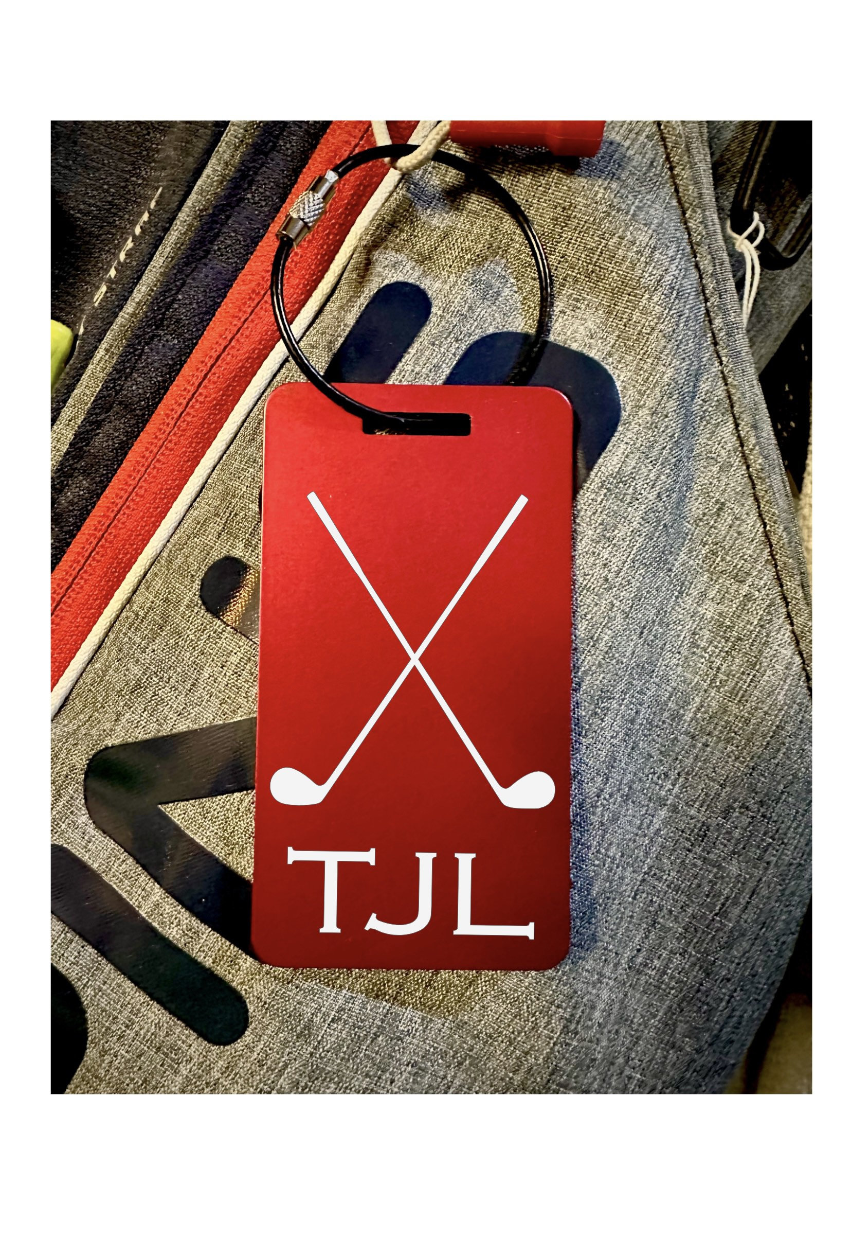 Golf Bag Tag Custom Engraved Metal Tag Initials Luggage Etsy