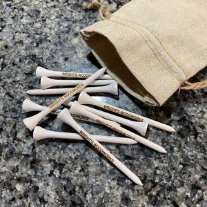 Personalized Golf Tees, Custom Laser Engraved Golf Tees - 3.25&quot; - Natural Wood or White