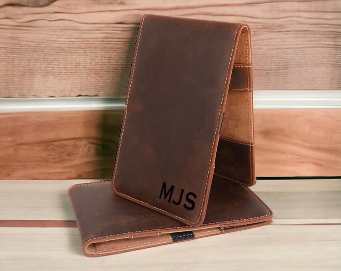 Genuine Leather Golf Yardage Book & Scorecard Holder, Golf Scorecard Holder, Golf Accessories, Golf Gifts