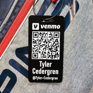 May include: Black and white Venmo QR code card with the text "Tyler Cedergren @Tyler-Cedergren".