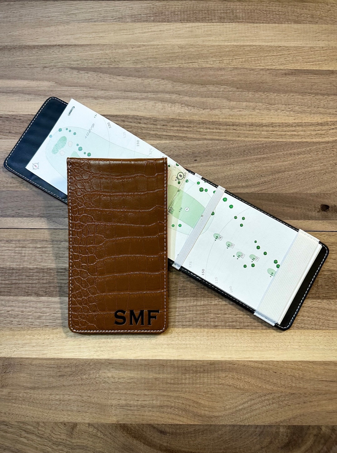 Personalized Leather Golf Yardage Book Holder, Golf Scorecard Holder