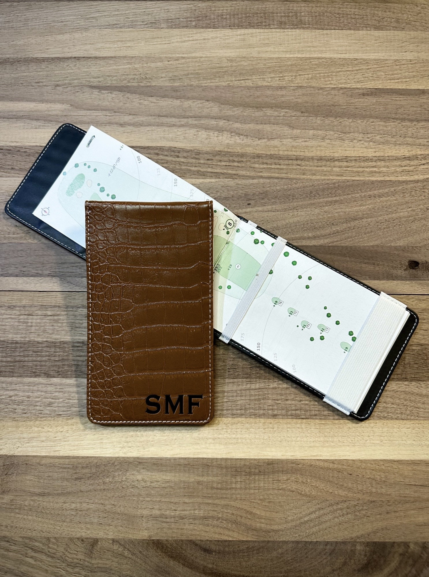 Personalized Leather Golf Yardage Book Holder Golf Scorecard Etsy
