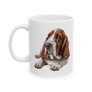 Basset Hound: Dog, Coffee Cup, Pup, Ceramic Coffee Mug, (11oz)