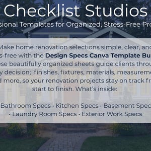 Design Specs Bundle Canva Template | Editable Renovation Forms | Contractor Client Selection Sheets