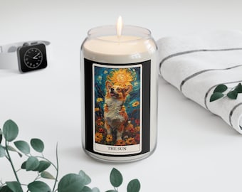 Tarotkaarscadeau, The Sun Tarot-geurkaars, heksachtige esthetiek, spiritueel cadeau, Moederdag, afstudeercadeau voor haar, 13,75 oz