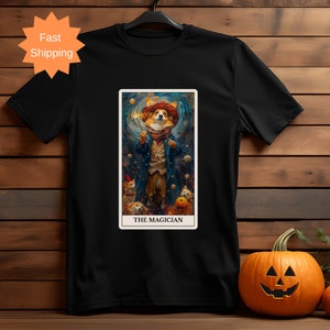 The Magician Tarot Card Youth t-shirt with dogs for witch and crystal lovers alike, dog shirt, tarot tee