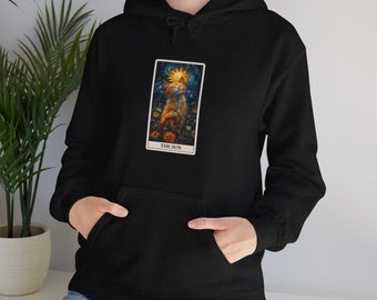 The Sun Tarot card with cats hoodie for tarot lovers and cat lovers alike