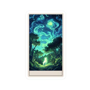 Sticker carte de tarot personnalisable La sorcière des saisons