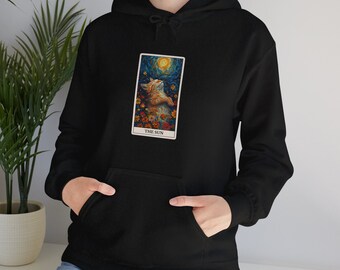 The Sun Tarot card with cats hoodie for tarot lovers and cat lovers alike