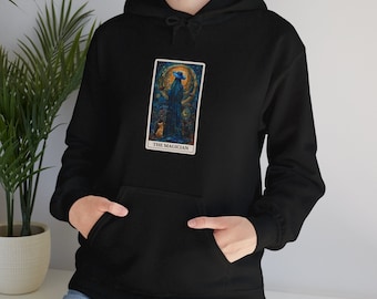The Magician Tarot card with cats hoodie for tarot lovers and cat lovers alike