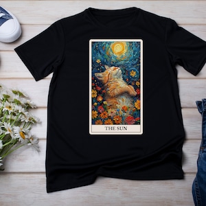 T-shirt in jersey con le carte dei tarocchi del Sole