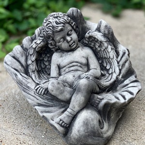 Béton chérubin sculpture Pierre ange enfant décoration Ciment