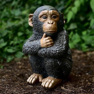 capaciteit Voorlopige naam begin Wild Monkey Figurine Cement Monkey Statue Outdoor Monkey - Etsy