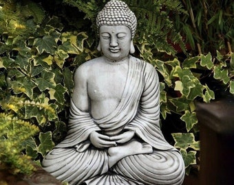 Massive buddha figurine Concrete buddha statue Large buddha decoration Buddha zen garden Buddha decor Outdoor sculpture Stone religious gift