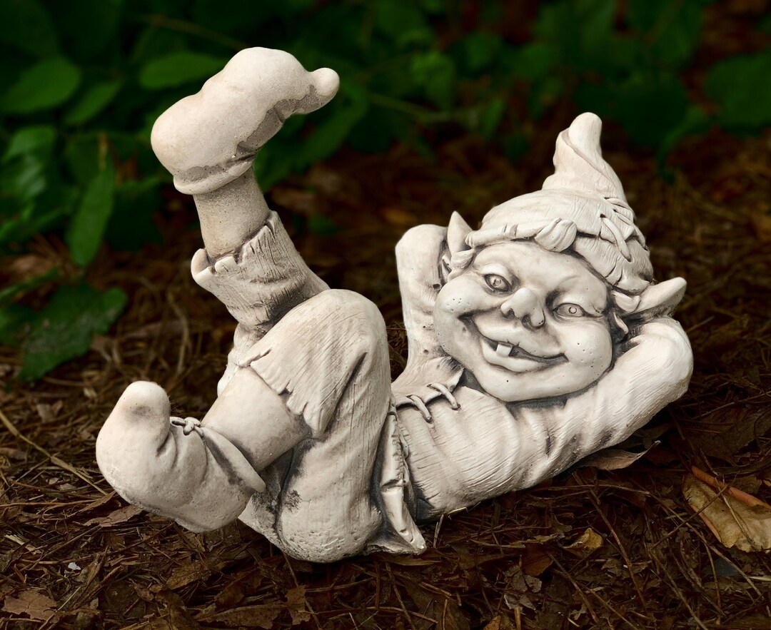 Troll Garden Statue Laying Troll Sculpture Outdoor Gnome Etsy