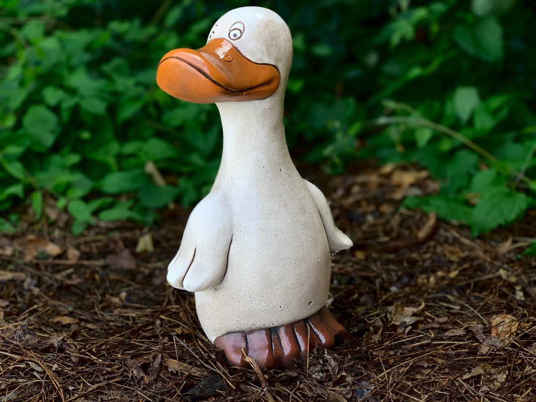 Cement Duck Statue Garden Duck Ornament Stone Duck Sculpture Cement