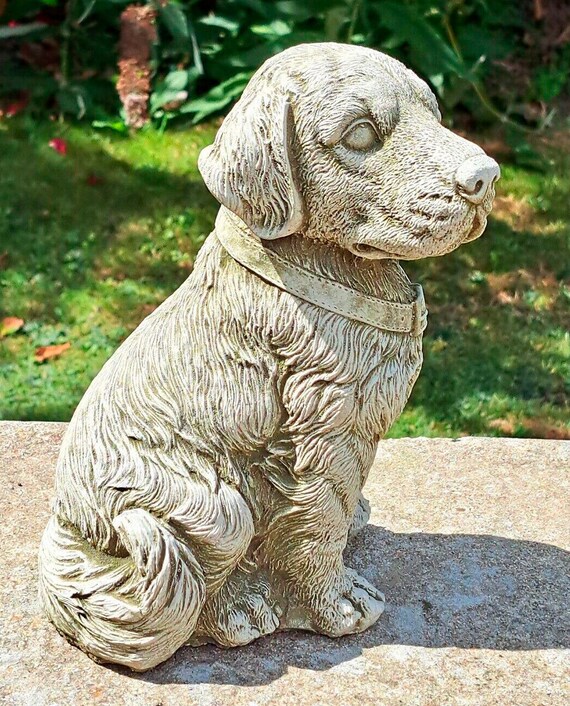 Statues de chien en mousse verte, ornements de jardin, animaux, Figurines  de chiot, décoration d'extérieur