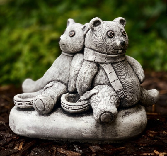 Concrete Garden Teddy Bears Ornament Large Concrete Sitting Bears