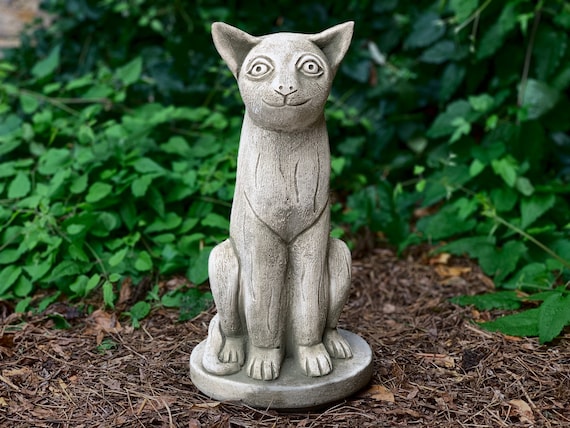 Funny Cat Statue Cement Cat Sculpture Cat Garden Figure Cat Memorial Stone  Large Outdoor Cat Sitting Kitten Ornament Cat Lovers Gift -  Canada