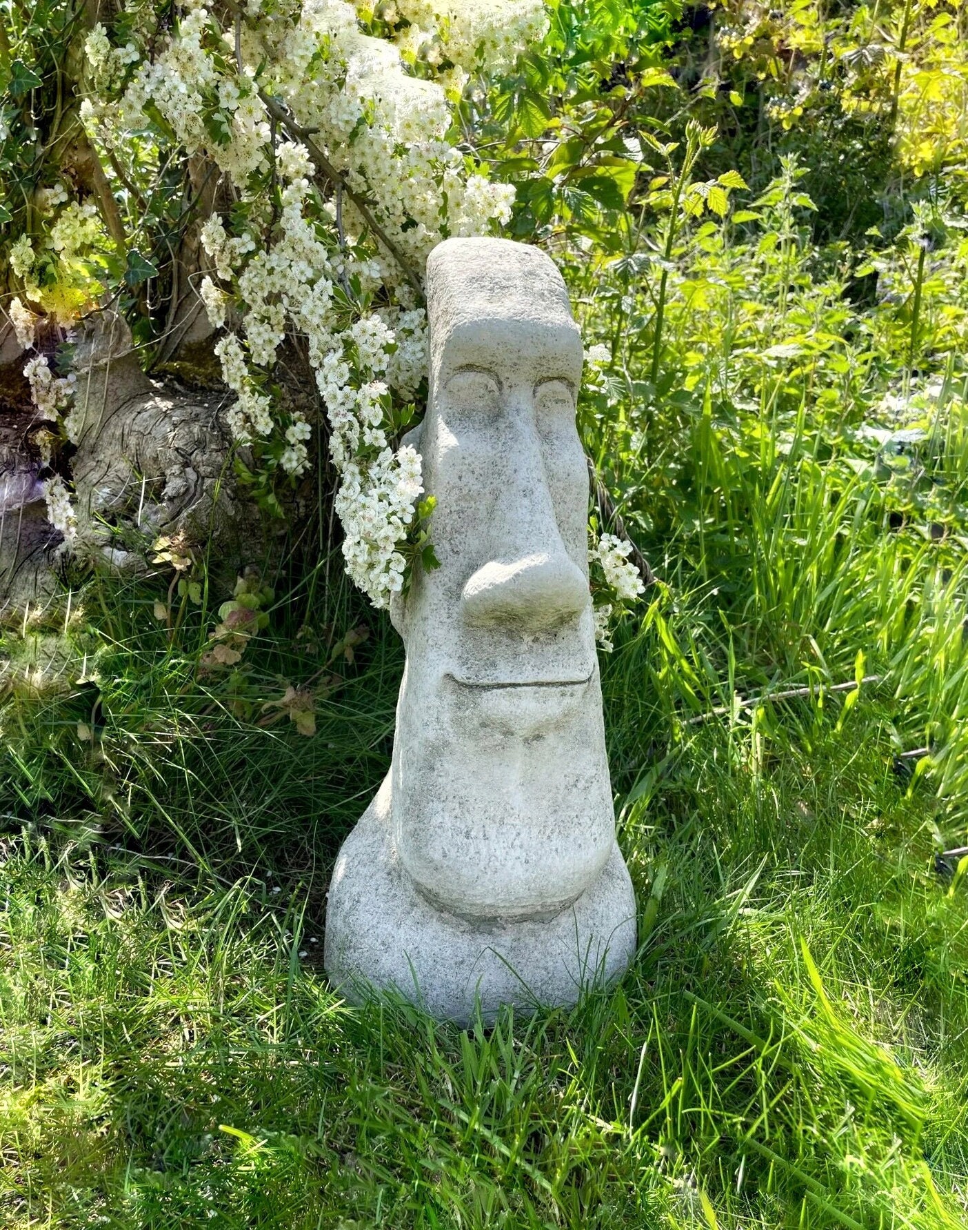 Large Moai Statue Easter Island Head Sculpture Moai Bust Cement Tiki figure Concrete Moai Heads