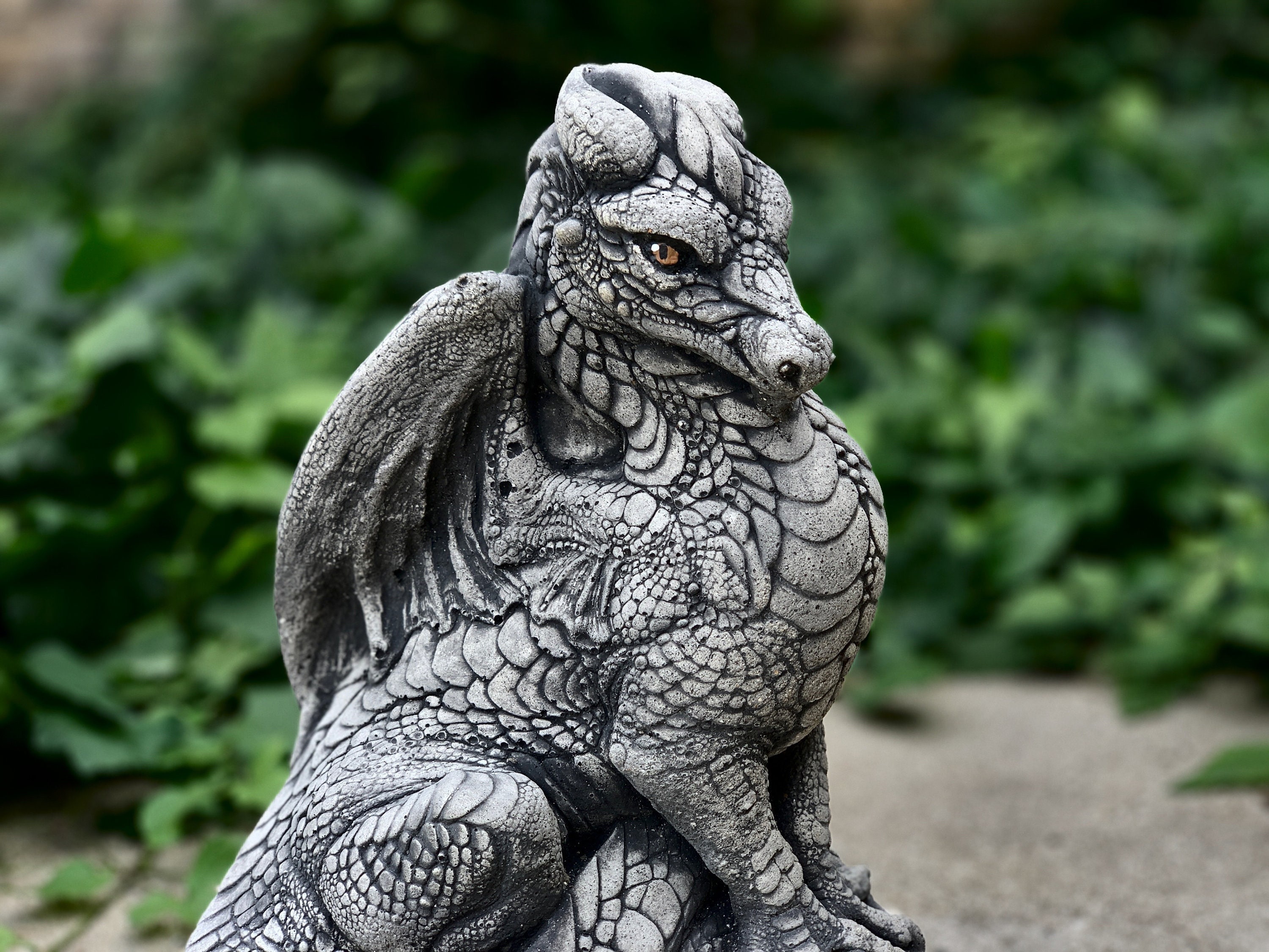 Garden Statue Dragon Yaju Dragon Garden Ornaments Outdoor With Solar