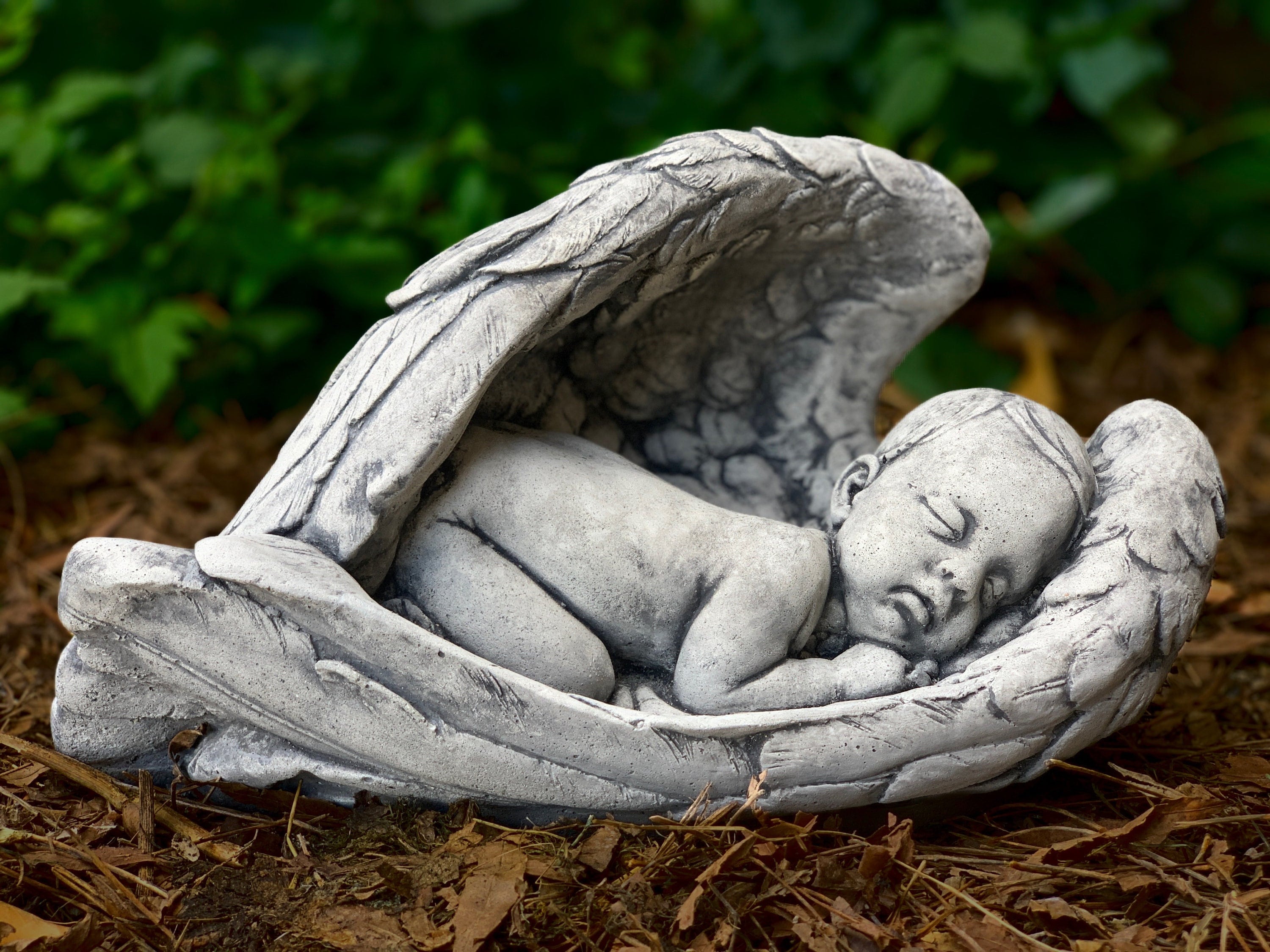 Cute Little Angel Statue Stone Baby Angel Figurine Sleeping Etsy