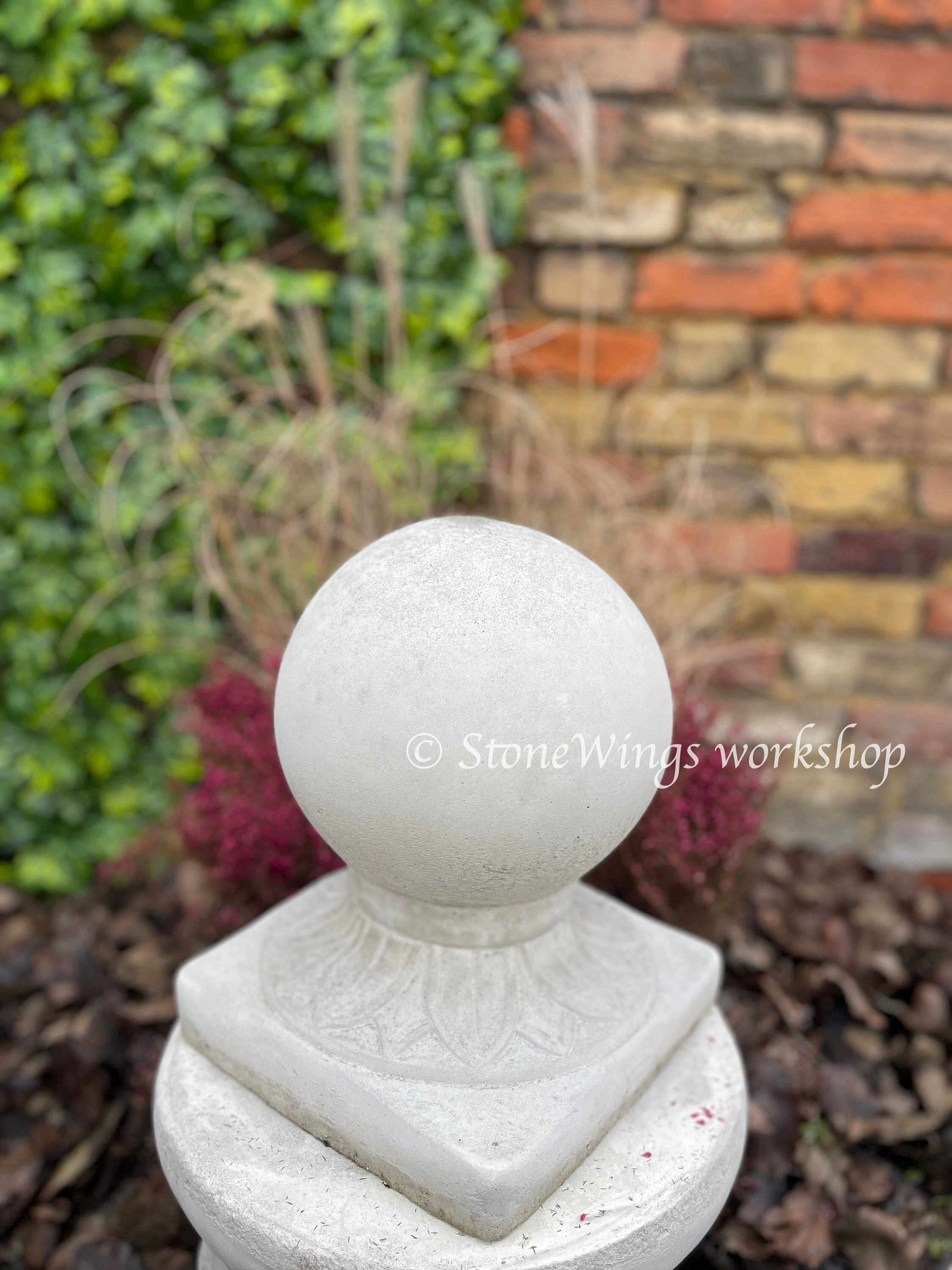 Concrete Ball Statue Stone Garden Ball Sculpture Cement Sphere Etsy UK