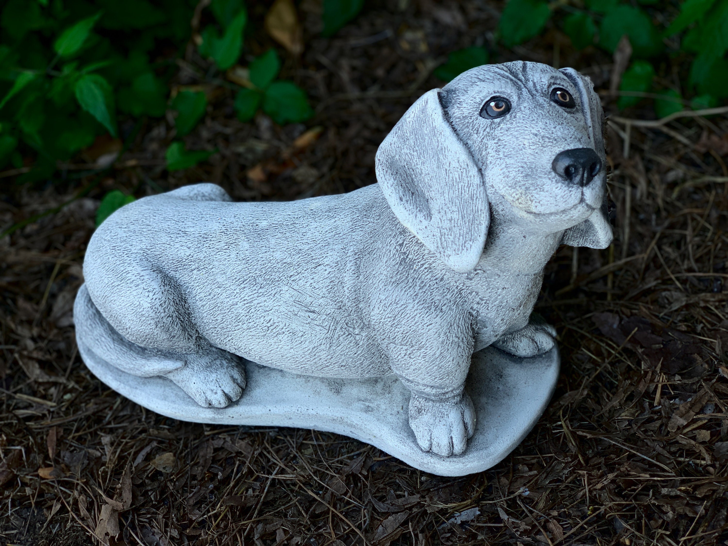 Garden Dachshund Dog Concrete Dachshund Figure Stone Dog Etsy