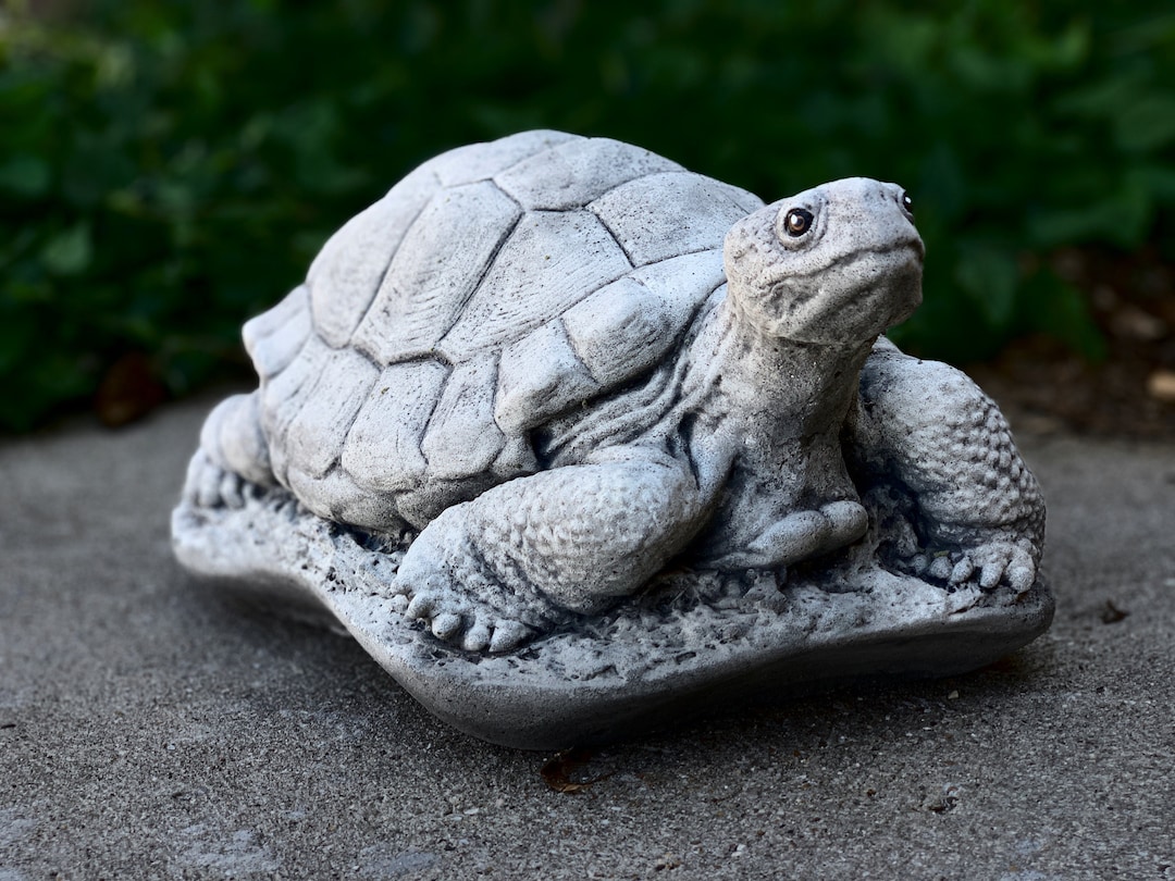 Cement Turtle Statue Sea Turtle Sculpture Large Turtle Etsy