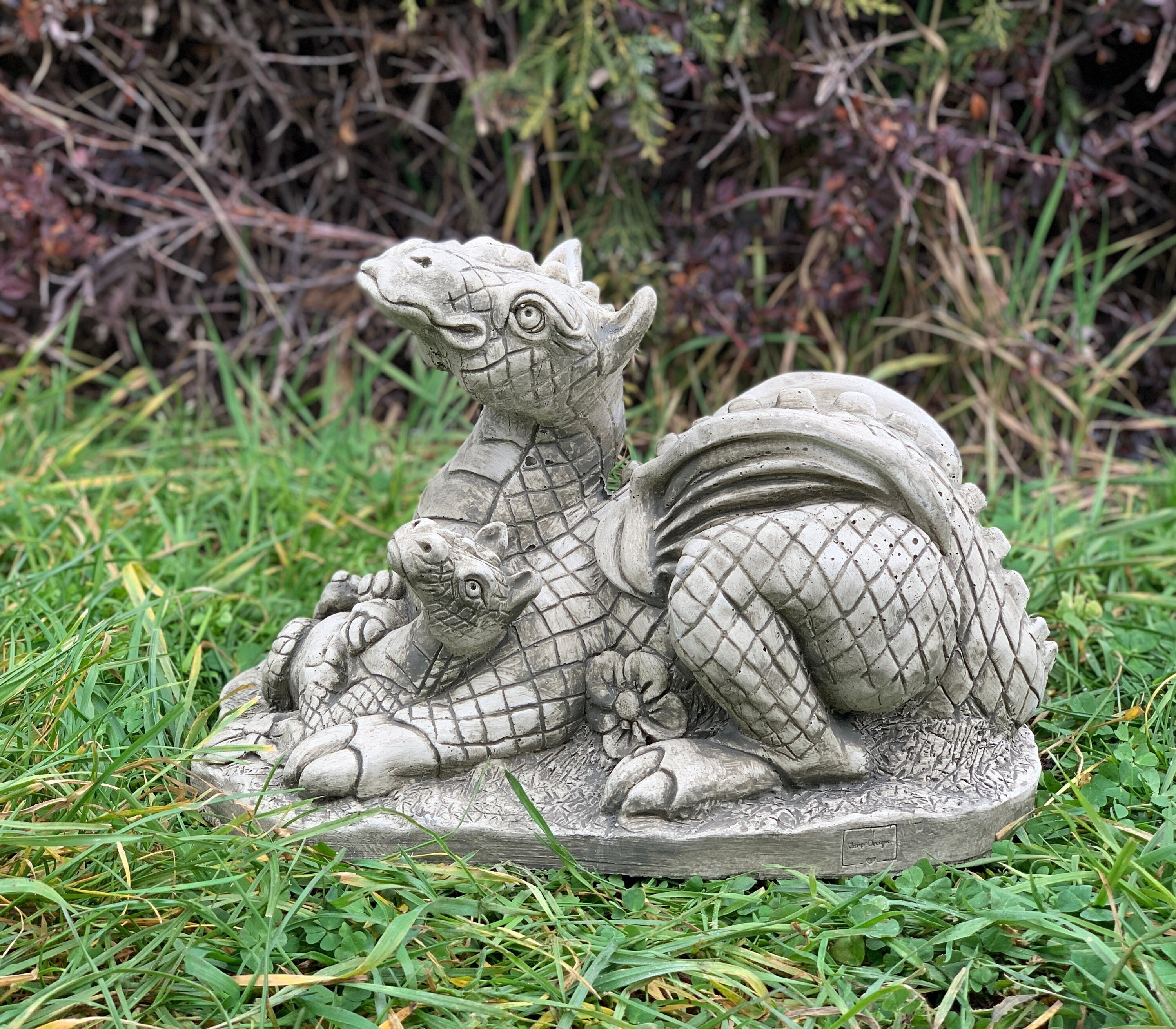 Stone Garden Ensemble de 3 statues de dragon chinois Ornement -  France