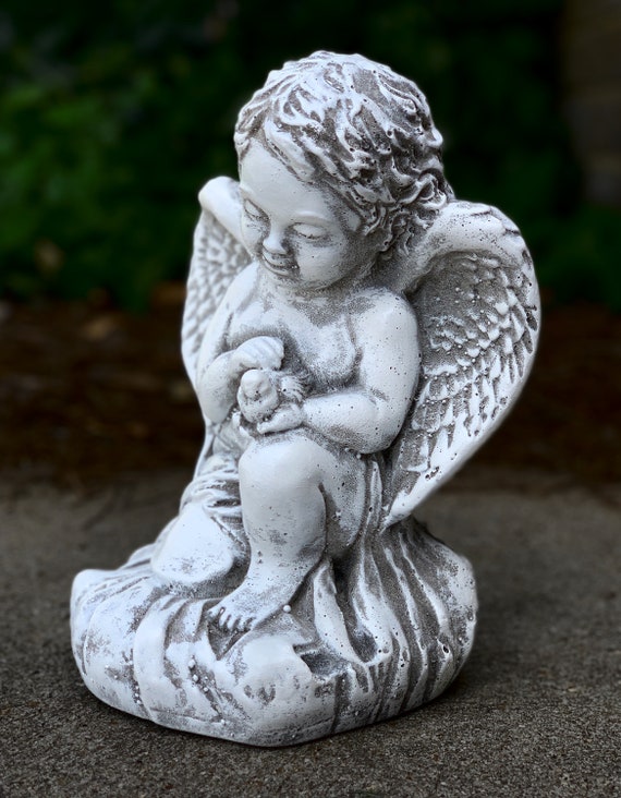 Bébé ange sculpture Béton ange statue Ailé angl ornement Pierre