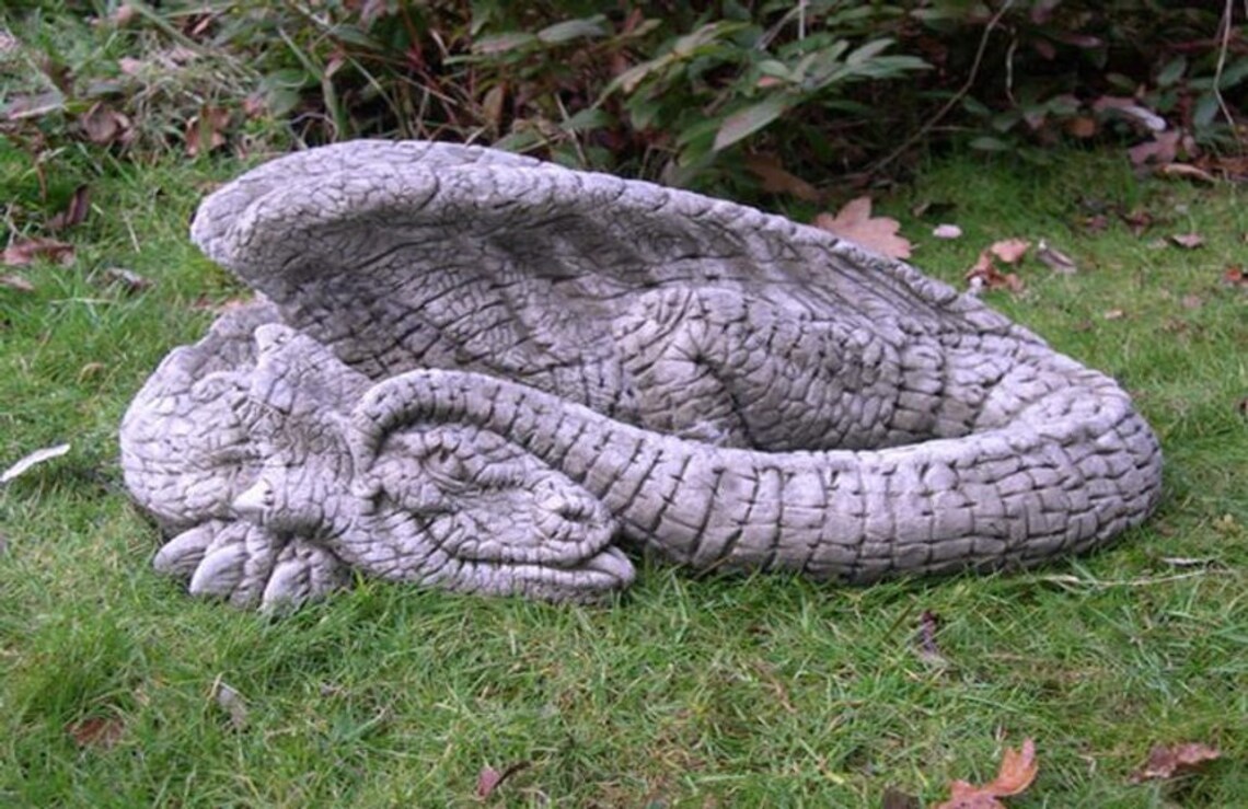 Concrete Dragon Statue Large Dragon Statue Mythical Ornament - Etsy UK