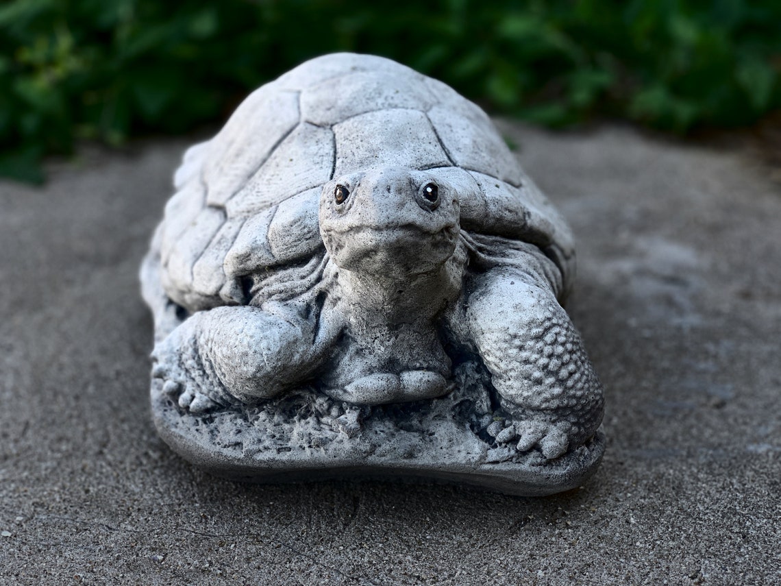 Cement Turtle Statue Sea Turtle Sculpture Large Turtle Etsy